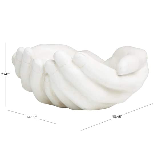 15" White Open Hands Sculpture